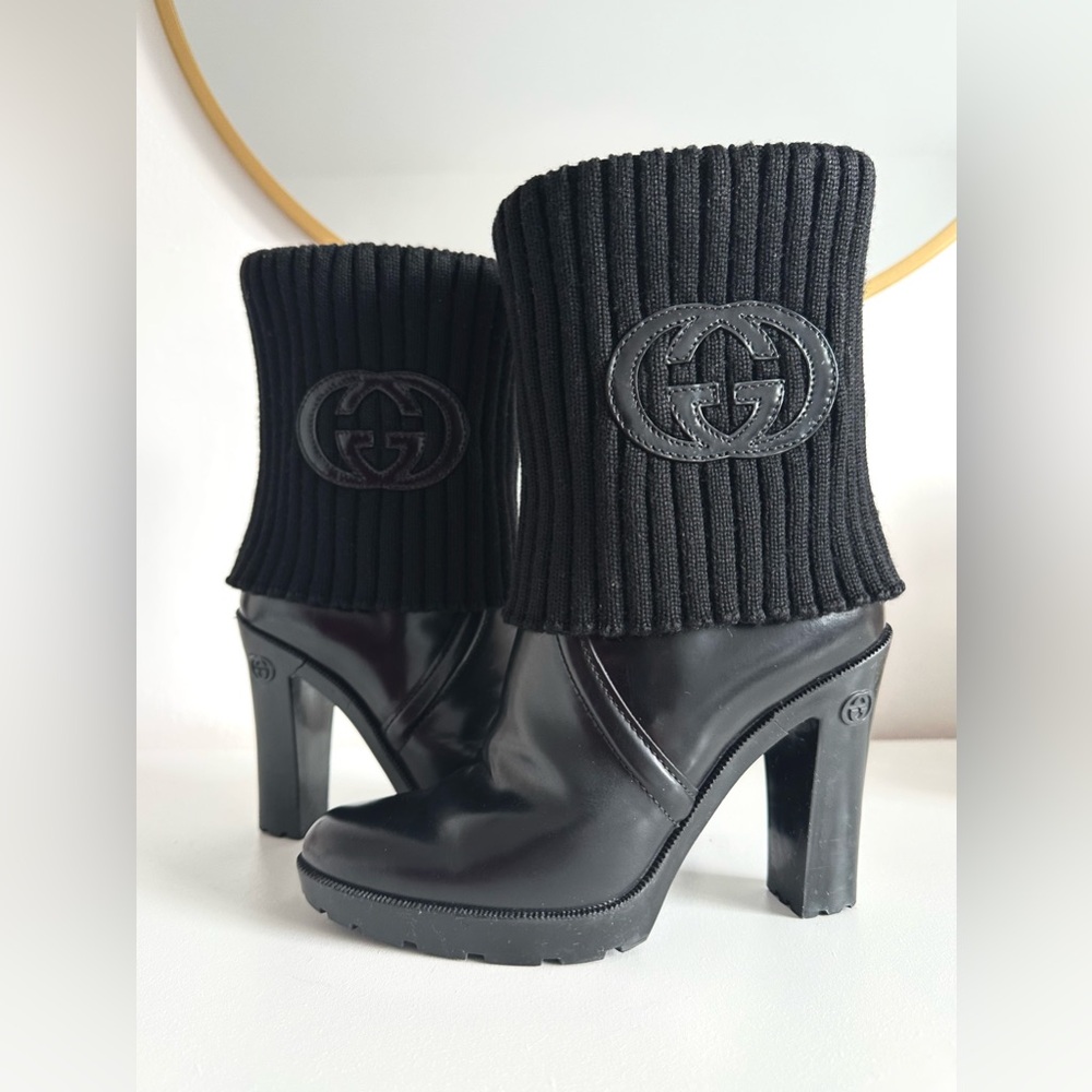 Gucci Black Leather Boots | Size 6 | High-Heeled Ankle Boots